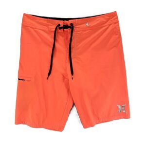 Hurley Phantom Board Shorts Mens 31‎ Bright Orange Silver Logo Skater 00s y2k